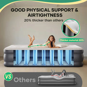 Ophanie Twin Air Mattress, 18-Inch Elevated Inflatable Bed with Built-In Pump, Puncture-Resistant PVC, Portable, Dark Gray