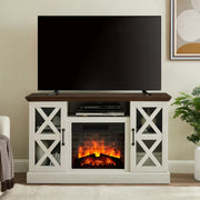 MING JUN WOOD INDUSTRY MJ23-FP1850-2DR Mainstays Farmhouse Fireplace TV Stand for TVs up to 55