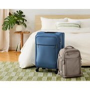 btL BTL-25-24SSBLUE 24-inch Recycled Nylon Softside Checked Upright Luggage, Blue Shadow