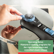 T-fal Secure Trendy Stainless Steel Pressure Cooker, 6.3 Quart, Dual Cooking Programs, Safety Indicator, Compatible with All Cooktops