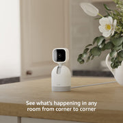 Immedia Blink Mini Pan-Tilt Indoor Wired 1080P Security Camera, 360 Coverage, Two-Way Audio, Motion Detection, Black