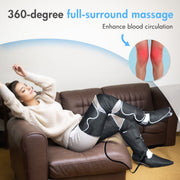 CATGOOD Leg Massager with Heat, Air Compression for Thigh and Leg, 3 Massage Modes, Adjustable Intensity, Muscle Pain Relief, Circulation Improvement, HG0388-BW