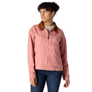 Carhartt Women's Iconic Crawford Detroit Canvas Jacket, Rugged Flex Stretch, Rose Tint, 3X, 106208