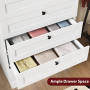 Homfa HOS-PB-188 6 Drawer Vertical Dresser for Bedroom, White