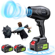 Aixiqee Electric Cordless Leaf Blower with 300000 RPM Brushless Motor, 2x 4000mAh Batteries, Lightweight Handheld Design (Black)