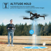 AUOSHI WWJ200000513 Drone with 4K Camera AUOSHI RC Quadcopter with High Speed Brushless Motor, Altitude Hold, Waypoint Fly, 2 Batteries, Carrying Case