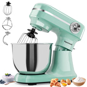 Vaparinckl Electric Stand Mixer, 6.5QT Tilt-Head, 12-Speed Multifunctional Kitchen Mixer with Dough Hook, Flat Beater, Whisk, Green, SM-B03B