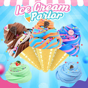Changqing Slime Making Kit for Girls, DIY Ice Cream-Themed Slime Set with Pink Slime, Molds, and Portable Storage Case