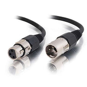 C2G 6ft Pro-Audio XLR Male to Female Audio Cable, Black PVC Jacket, Nickel-Plated Connectors, 40059