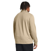Under Armour Fleece Quarter-Zip Long-Sleeve Pullover for Men - City Khaki/Black - XL