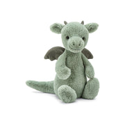 Jellycat Bashful Dragon Plush Stuffed Animal, Medium 12 Inch, Soft Sage Green BAS3DGN
