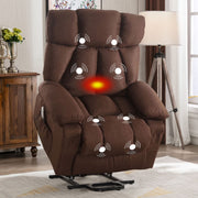 JONPONY Power Lift Recliner Chair with 8-Point Vibration Massage, Lumbar Heating, USB Charging Port, Grey, Supports 350 lb