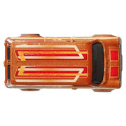 Mattel Hot Wheels Premium Boulevard Ford Transit Supervan 1:64 Scale Die-Cast Van Orange Metallic Retro Striped Graphics Real Riders HRT76