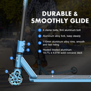 TOYTEXX HT2 Stunt Scooter with Aluminum Core Wheels, ABEC-9 & HIC Compression System, Pro Freestyle Kick Scooter for Beginners