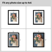 Yuhong 4 Pack 4x6 Picture Frames Set, Farmhouse Rustic Wood with Black Finish, Tempered Glass, Gallery Wall and Tabletop Display
