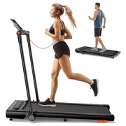 Neche YDM004-HS-OR 2 in 1 Folding Under Desk Treadmill 2.5HP with Remote and LCD Display 0.6-7.6mph