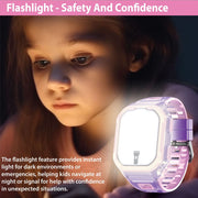 Accutime Hello Kitty iTime 4G Kids Smart Watch with Calling, Messaging, GPS Tracking, Secure Monitoring, Purple