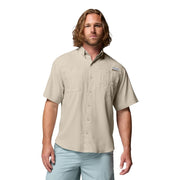 Columbia Men's PFG Tamiami II Short Sleeve Fishing Shirt, Omni-Shade UV Protection, Omni-Wick Moisture Management, Fossil, Big & Tall 4X, 128705