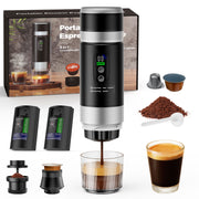 Fimilo Portable Espresso Maker, 3-in-1 Coffee Machine, 20 Bar Pressure, Dual 7500mAh Batteries, Compatible with Ground Coffee and Capsules, Self-Heating, Lightweight