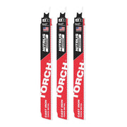 Milwaukee 48-00-5362 Torch 9 in. 8 TPI Nitrus Carbide Teeth Metal Cutting Sawzall Reciprocating Saw Blade (3-Pack)
