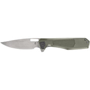 Gerber Minisada Folding Knife, 3.13 Inch D2 Steel Blade, Drab Sage Green Aluminum Handle, Adjustable Tension, Frame Lock, 1067523