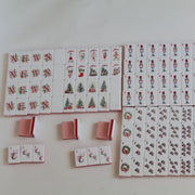 Unbranded Pink Christmas-Themed American Mahjong Set, 160-Piece 3-Layer Acrylic Tiles with Portable Storage Bag
