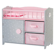 Olivia's Little World TD-12390A Polka Dots Princess Kids Baby Doll Crib for 18
