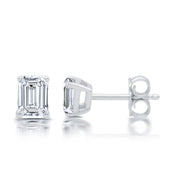 Brilliance Fine Jewelry 1/3 CTTW Lab Grown Emerald Diamond Stud Earrings for Women, Sterling Silver