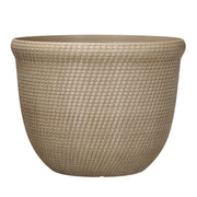 Better Homes & Gardens Tatum Recycled Resin Garden Planter, Khaki Chino, 15.8in Round, Geometric Pattern