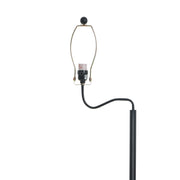 Mainstays TL74508WMDO Glass End Table Floor Lamp with White Shade, Matte Black, 17