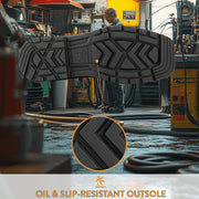 Herman Survivors Men's Granite Steel Toe Work Boots, Buffalo Leather and Air Mesh, Slip-On, Slip- and Oil-Resistant Rubber Outsole, Mid-Calf