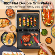 Costway ES10271US-DK Electric Panini Press Grill Sandwich Maker with LED Display & Removable Drip Tray