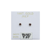 Jacmel Jewelry Cubic Zirconia July Birthstone Stud Earrings, 14kt Yellow Gold