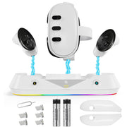 Prociv Magnetic Fast Charger Dock for Meta Quest 3 with RGB Light, Includes 2 High-Capacity Rechargeable Batteries