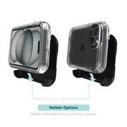 onn. WIBCLR100134729 iPhone 15 Rugged Phone Case With Holster, Clear