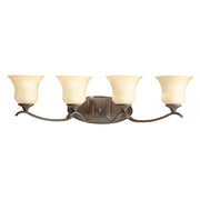 Kichler Lighting Wedgeport 4-Light Vanity Light with Umber Etched Glass Shades, Olde Bronze Finish, Wall Mount, 31.75 in, 5287OZ