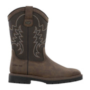 Lugz Cowboss Western Steel Toe Work Boots, Dark Brown, Square Toe, Pull-On, Size 11