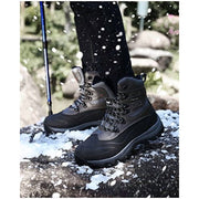 NORTIV8 Men's Insulated Winter Snow Ski Boots, Rubber Sole, Size:9, Black Grey - Waterproof
