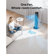 DREO DWTF14 Nomad DC Tower Fan, 36 in, Ultra Quiet Bladeless Floor Fan, 9 Speeds, 4 Modes, 90 Oscillation, Remote Control, Black