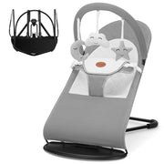 Kmaier Baby Swing Convertible Reclining Chair and Fixed Seat, Portable, Adjustable Recline, Gray, For Infants 0-18 Months