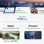 Samsung Galaxy S25 FE Cell Phone, 128GB, Navy, 6.7in Dynamic AMOLED 2X Display, 50MP Triple Rear Camera, 12MP Front Camera, Exynos 2400 Processor, 8GB RAM, 4900mAh Battery, Android 16