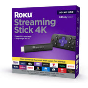 Roku Streaming Stick ,Portable; Power-Packed Streaming Device with Voice Remote with Buttons for TV Power and Volume (2018)
