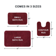 Mainstays Basic Polyester Bath Rug, Large 24 in x 40 in, Red, Rectangle, Skid-Resistant Backing