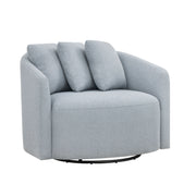 Beautiful 2772-6065F-80K Drew Chair Cornflower Blue Boucle with 360-Degree Swivel Base