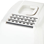 Vibrant Life Large Sifting Hooded Enclosed Cat Litter Box, Durable Polypropylene, White, CP66WM