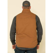 Carhartt Washed Duck Sherpa-Lined Mock-Neck Vest, Water-Resistant, Brown, Large Tall, 104277-BRN