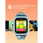 iTech Junior Kids Smartwatch with Camera, Audiobooks, Games, Aqua Case, Blue Sea Life Strap