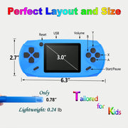 Beijue Rechargeable 16 Bit Handheld Game Console with 3.0 Inch Color LCD, 100 Built-In Games, Blue