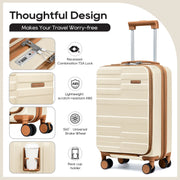 Joyway TR-021-20 3-Piece Carry-On Luggage Set, Lightweight Hardshell, 20-Inch Expandable Suitcase with Spinner Wheels, Backpack, and Toiletry Bag