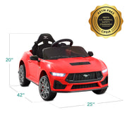 Best Choice Products Kids 12V Electric Ride-On Car, Officially Licensed Ford Mustang, Red or Black, 2 Speeds, Bluetooth, Parental Remote Control, LED Lights